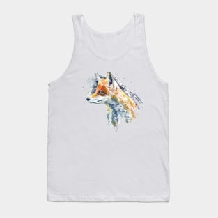 Watercolor Portrait - Cute Fox Profile Tank Top